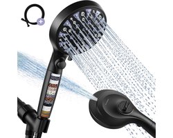 Ecoworks Douchekop met Hoge druk en Filter - Met Doucheslang - 8 ionische Sproeistanden - Antikalk Bescherming - Waterbesparende regendouche