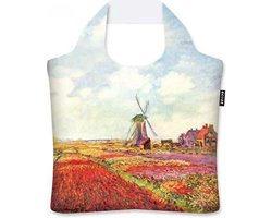 Ecozz tas - Tulip Fields in Holland - Claude Monet - met rits - 46x41 cm