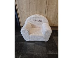 ecru teddy kinderstoel met geborduurde naam/kinderfauteuil met naam