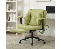 ECTEATOY® Ergonomische Bureaustoel met Voetsteun en Armleuningen - In Hoogte Verstelbaar - Draaistoel / Gamestoel voor Thuiswerken - 150kg - Groen