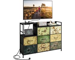 ECTEATOY® Ladekast met 8 Lades - Slaapkamerkast met Stopcontacten en USB - Kast voor Slaapkamer en Woonkamer - 120cm