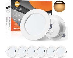 ED Inbouw Plafondlampen, Ronde Schijnwerpers, 4W Downlights Voor Keuken Badkamer, IP44 3000K Warm Wit Spots, Set Van 6 Ronde