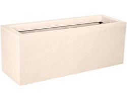 EDA Bloembak Plantenbak 25 liter - 59 x 19,5 cm - Hoogte 22,8 cm - Beige
