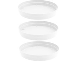 EDA Bloempot onderschaal Toscane - kunststof - wit - D23 cm - opvangschalen