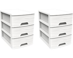 EDA Ladeblok/bureau organizer A5 - wit - 3x lades - stapelbaar - L27 x B36 x H35 cm - Ladenblokken