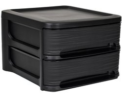 EDA ladenblok STONE, 2 laden, PP, zwart