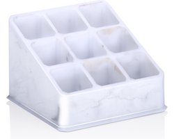 Edco Make-up organizer/opberger - 9 x 9 x 9 cm - marmer look