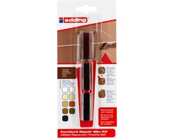 edding 8901 reparatiewas voor houten meubels - kleur: mahoniehout - voor het vullen en repareren van scheuren en gaten in meubels of andere houten oppervlakken