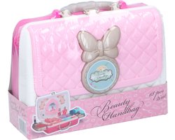 Eddy Toys Beauty Handbag Make-Up Speelgoed 18-Delig - Beauty Speelgoed voor Kinderen - 2-in-1 Beautyset in Handtas met Spiegel en Accessoires - Make-Up Speelgoed voor Meisjes