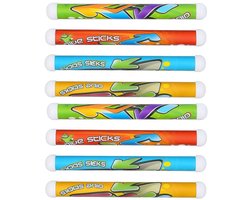 Eddy Toys Duikstaven - 8x stuks - gekleurd - kunststof - duikspeelgoed - duikstaafjes - duikstokjes - zinkt op bodem - zinkt naar de bodem