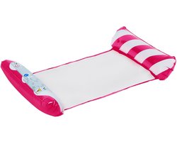 Eddy Toys Luchtbed Zwembad – Luchtmatras Zwembad Volwassenen vanaf 14 jaar – Opblaasbed met Hoofd- en Voetrol – Tot 80 kg – Voor Ondiep Water – Inclusief Reparatiepatch - Roze