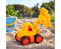 Eddy Toys Sand Truck Loader 2as - Zandspeelset Graafmachine van Kunststof - Speelgoedvoertuig voor Strand en Zandbak - 23,1 x 8,9 x 11,2 cm - Geel, Turkoois en Donker Oranje
