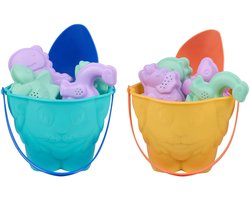 Eddy Toys Strandspeelgoed - Zandspeelgoed met Emmer, Schep en Zandvormpjes - Dierenthema