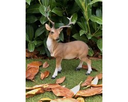 Edelhert M 24.8 cm hoog - polyester - polystone - zomercollectie - herfstcollectie - beeld - tuinbeeld - hoogkwalitatieve kunststof - decoratiefiguur - interieur - accessoire - voor binnen - voor buiten - cadeau - geschenk - kerst - nieuwjaar
