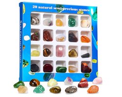 Edelstenen collectie - 20 stenen in doosje - Geschenkset met Kristallen en Edelstenen