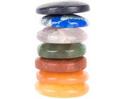 Edelstenen SET 7 chakra stenen rond - 3.5 - Fluweel - Edelsteen - S