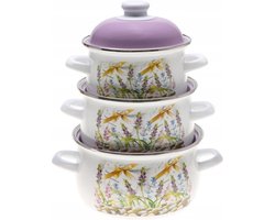 Edënbërg 6-delige Emaille Pannenset - Geëmailleerde Kookset - Kookpannenset