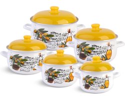 Edënbërg Enamel Line - 10-delige Luxe Emaille Pannenset