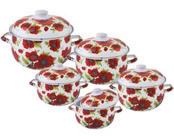 Edënbërg Enamel Line - 10-delige Luxe Emaille Pannenset