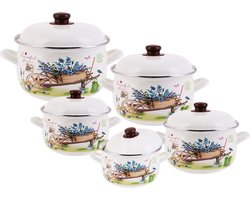 Edënbërg Enamel Line - 10-delige Luxe Emaille Pannenset