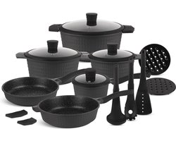 Edënbërg Gray Line - 15-delige Luxe Pannenset van Gesmeed Aluminium