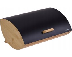 Edënbërg Krisberg Broodtrommel - Vershouddoos - Bamboe/RVS - Zwart