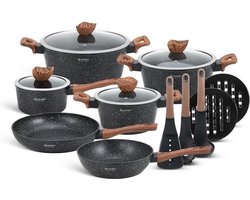 Edënbërg Stonetec Line - 15-delige Luxe Pannenset van Gesmeed Aluminium