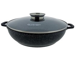 Edënbërg Stonetec Line - Wokpan Keramisch - Ø 32 cm - 5.5l - 3-laags anti-aanbaklaag