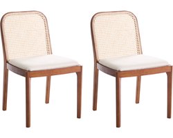 EDINA - Eetkamerstoel set van 2 - Bruin - Polyester