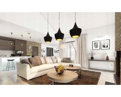 Edison Loft Hanglamp Goud E27 LED Zwart Aluminium PT-413B