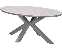 Edison tafel ovaal - 180x115 cm -taupe -light teak Vironwood