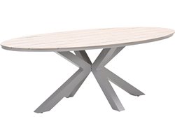 Edison tafel ovaal - 280x140 cm -taupe -light teak Vironwood
