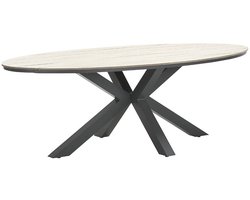Edison tuintafel - ovaal - 280 cm - light teak Vironwood