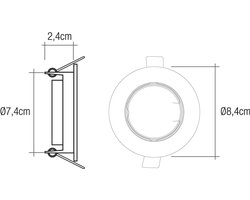 EDM Metalen Spot Armatuur GU10 84mm - Oscillerend - Wit