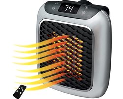 Edmondo Stopcontactverwarming - Plug heater - Elektrische Wand Kachel Convector - 800W - Zuinig Stil Ventilator - Voor Muur - Indoor Luchtverhitter 230 Volt - Infraroodverwarming - met Afstandsbediening + Pop It sleutelhanger