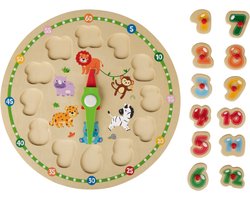 Educatieve houten klokpuzzel - leren klok kijken - houten speelgoed - Veilig met EU keurmerken