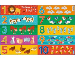 Educatieve onderleggers Preschool - Tellen van 1 tot 10.