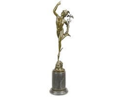 EEN BRONZEN BEELDHOUWWERK VAN MERCURIUS, A BRONZE SCULPTURE OF MERCURY