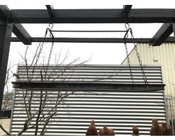 Een hang-bak, pannenrek, bloembak,  kopjesrek, keukenrek, industriële look