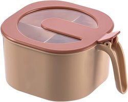 Een kruidenpot met deksel, 4 vakjes, een kruidenrekje, een kruidenbakje met handvat en 4 lepels. Een kruidenpot Geschikt voor in de keuken Geschikt voor suiker, zout en peper (roze).