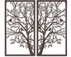 een metalen wand decoratie tree of life