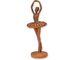 een polyresin Figuur van een danseres in roest kleur 30 cm hoog