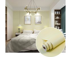 Een rol speciaal zelfklevend papier, waterdicht, geschikt voor meubels, keukens, muren, tafels, kasten, aanrechtbladen, enz., 40 cm x 5 meter, beige.