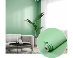 Een rol speciaal zelfklevend papier, waterdicht, geschikt voor meubels, keukens, muren, tafels, kasten, aanrechtbladen, enz., 40 cm x 5 meter, groen.