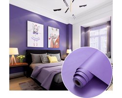 Een rol speciaal zelfklevend papier, waterdicht, geschikt voor meubels, keukens, muren, tafels, kasten, aanrechtbladen, enz., 40 cm x 5 meter, paars.