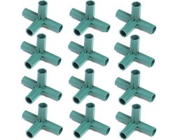 Een set van 12 verbindingsstukken voor tuinkassen - Constructieverbindingsstukken voor de tuin - Verbindingsstukken voor kassen - Constructieaccessoires voor kassen - Constructieverbindingsstukken voor meubels - Kasconstructies