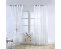 Een set van 2 gordijnen - Woondecoratie - 100 x 270 cm - Wit