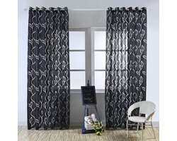 Een set van 2 gordijnen - Woondecoratie - 100 x 270 cm - Zwart