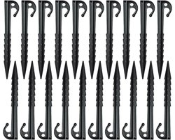 Een set van 20 stuwen met supersterke haken en gaten. Harde grond tent haak, geschikt voor camping, picknick, tuin, tuin, parasol, gazebo, waterdicht doek, harde steen, buiten