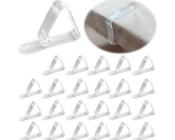 Een set van 24 tafelkleedclips – gemaakt van plastic, perfect voor picknicktafels in de buitenlucht. Dankzij het transparante ontwerp houden deze clips het tafelkleed gemakkelijk op zijn plaats, waardoor ze ideaal zijn voor feesten en evenementen.
